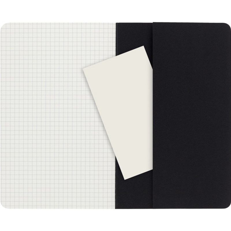 Zestaw 3 Zeszytów MOLESKINE Cahier Journals L (13x21cm) w kratkę, 80 strony, czarny
