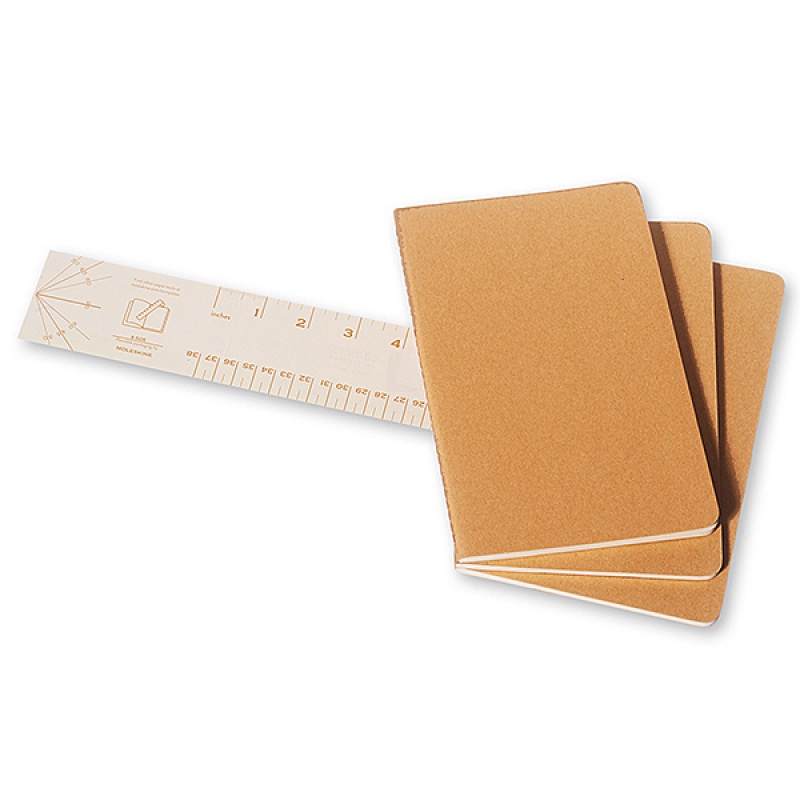 Zestaw 3 zeszytów MOLESKINE Cahier Journals L (13x21cm), w linie, 80 stron, piaskowy