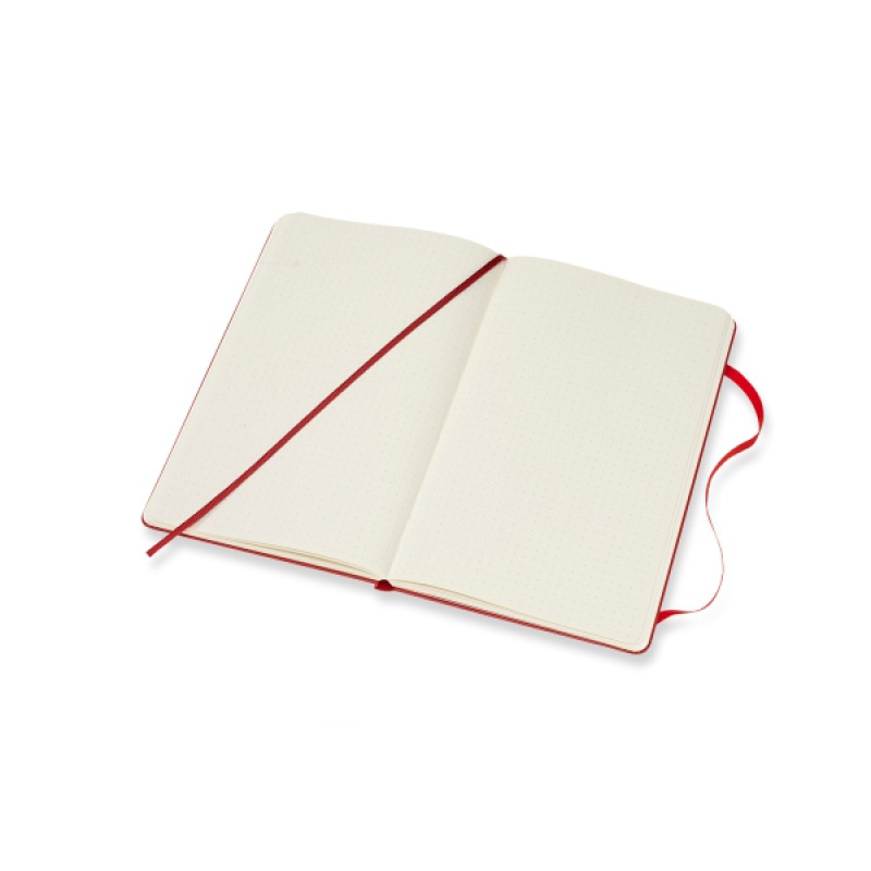 Notes MOLESKINE Classic L (13x21 cm) w kropki, twarda oprawa, scarlet red, 240 stron, czerwony
