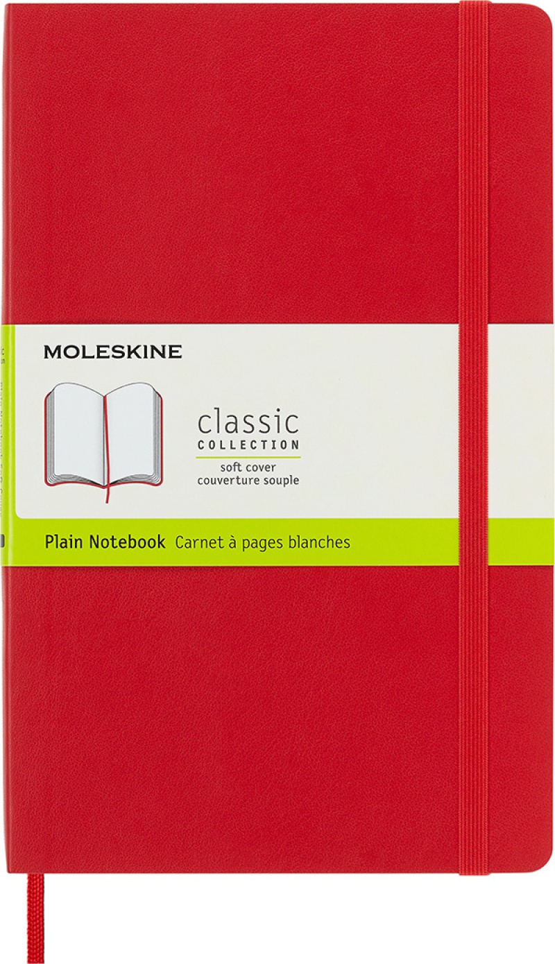 Notes MOLESKINE Classic L, 13x21cm, gładki, miękka oprawa, 192 strony, czerwony