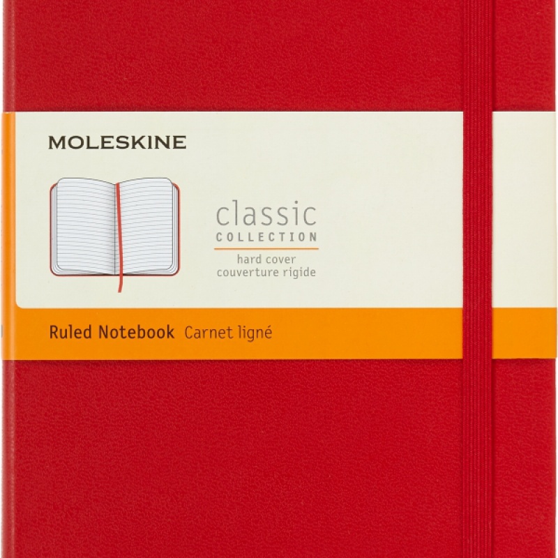 Notes MOLESKINE Classic L (13x21cm) w linie, twarda oprawa, 240 stron, czerwony