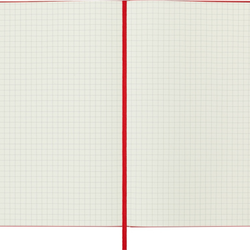 Notes MOLESKINE Classic L (13x21cm) w kratkę, twarda oprawa, 240 stron, czerwony