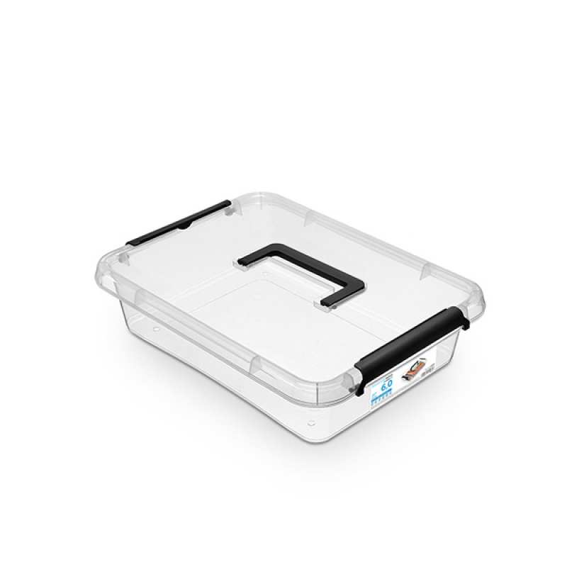 Pojemnik do przechowywania ORPLAST, SimpleStore Box, 6l, z rączką, z klipsem, transparentny