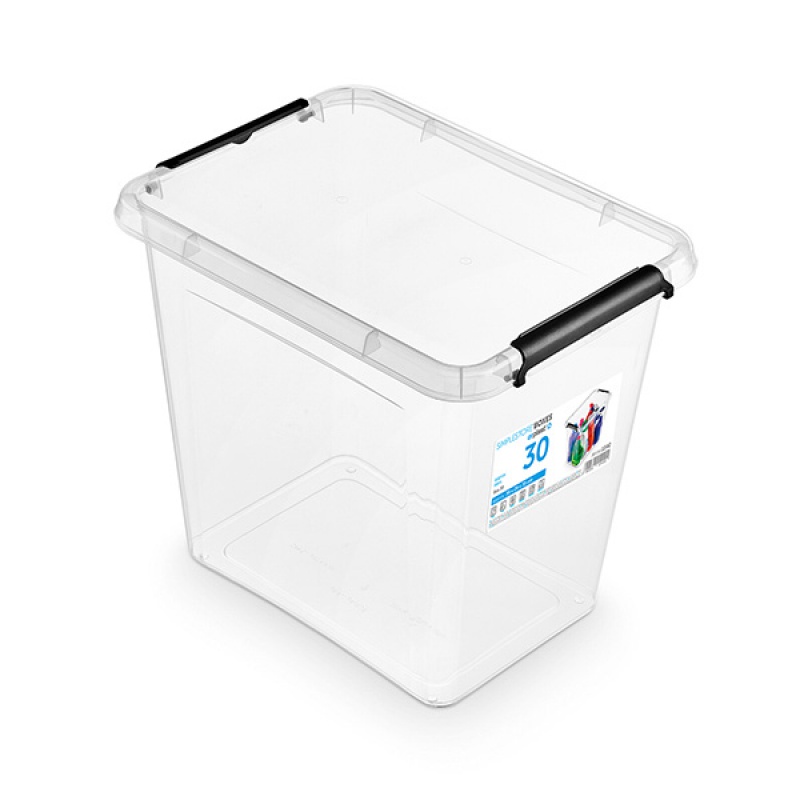 Pojemnik do przechowywania ORPLAST, SimpleStore Box, 30l , z klipsem, transparentny