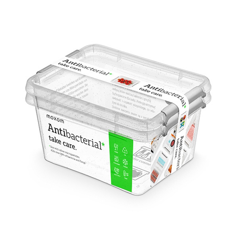 Zestaw pojemników antybakteryjnych ORPLAST Nanobox, 2x2,0l, transparentny