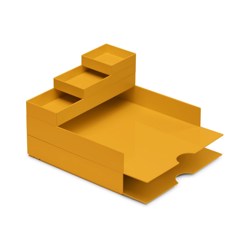 Zestaw pojemników MOXOM Modular Desk Set, 320x260x60mm, 5 szt., żółty