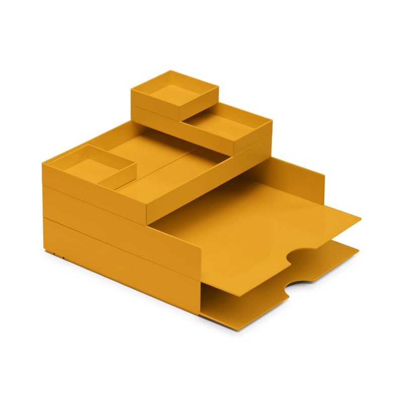 Zestaw pojemników MOXOM Modular Desk Set, 320x260x60mm, 6 szt., żółty