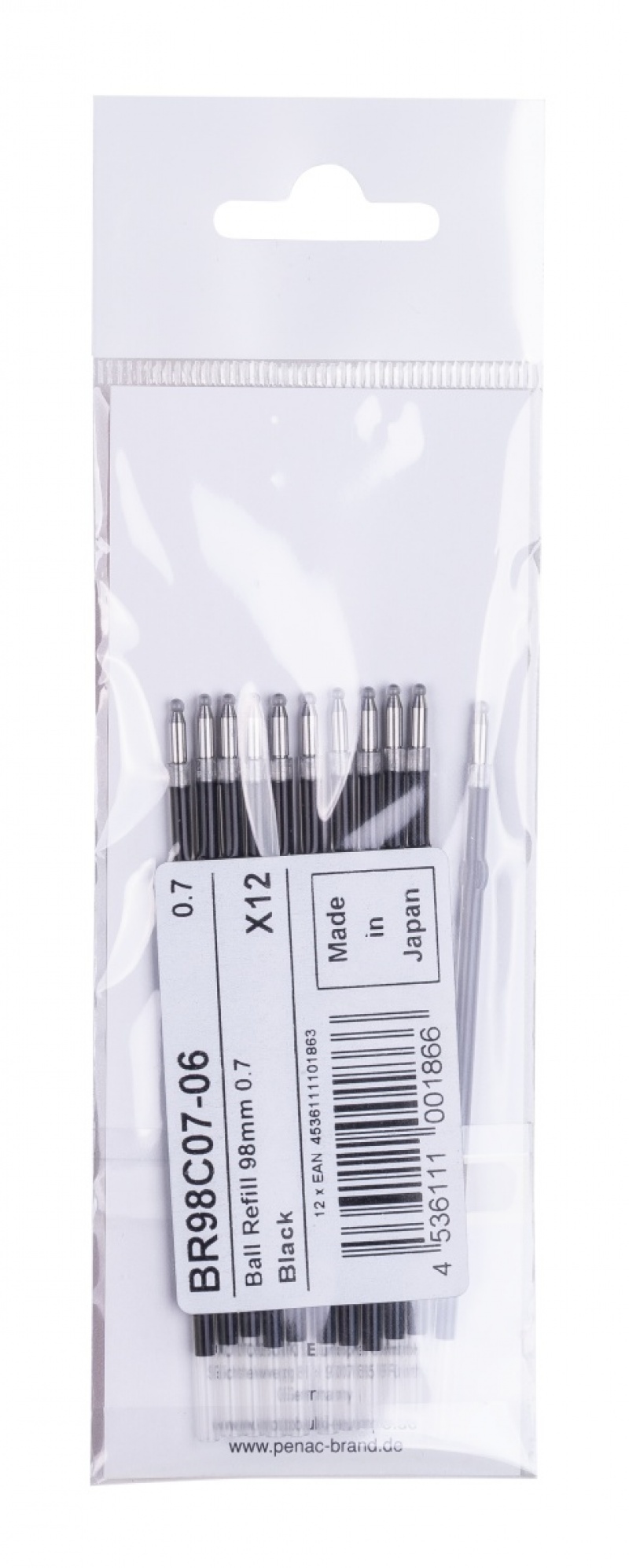 Wkład do długopisu PENAC Sleek Touch, Side101, Pepe, RBR, RB085, CCH3 0,7mm, czarny