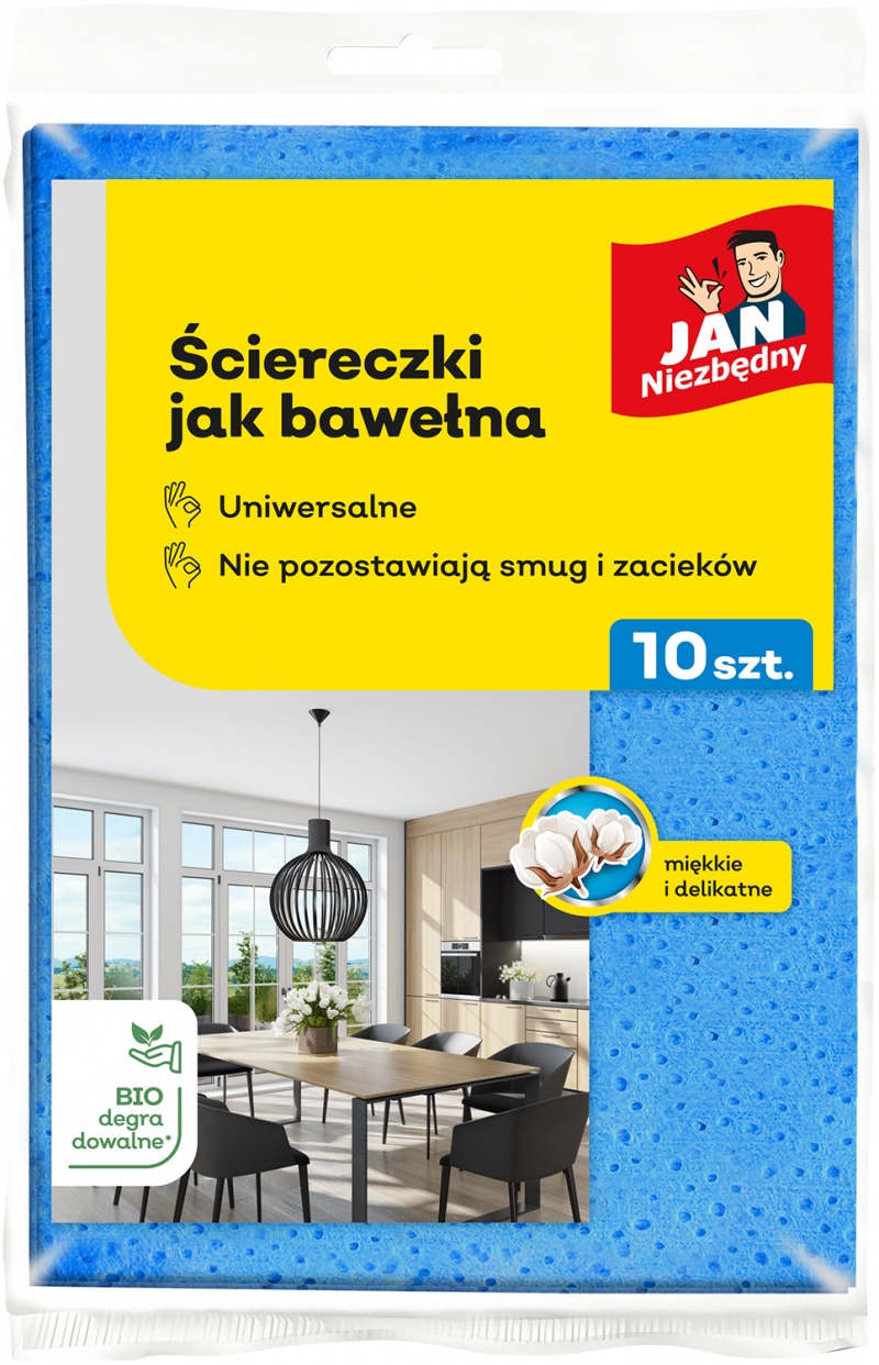 Ściereczki jak bawełna JAN NIEZBĘDNY, 10 szt., niebieskie