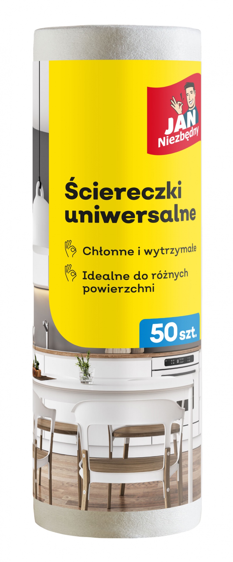 ŚCIERECZKI NA ROLCE BIAŁE JAN NIEZBĘDNY 50 SZTUK