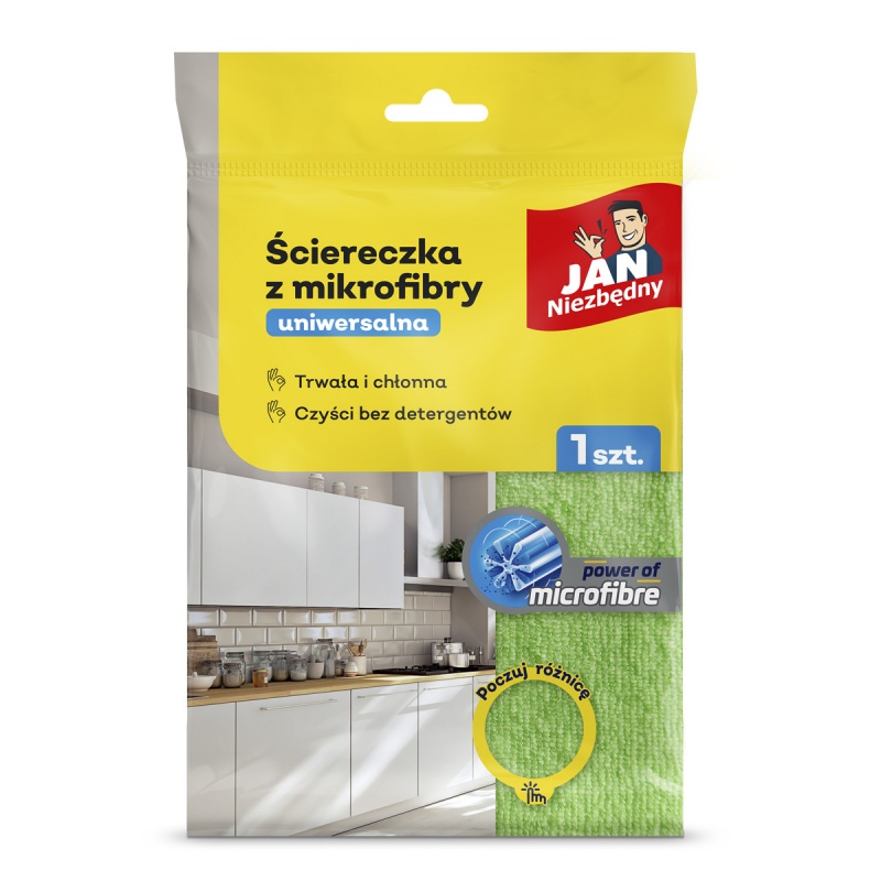 Ściereczka z mikrofibry JAN NIEZBĘDNY, uniwersalna