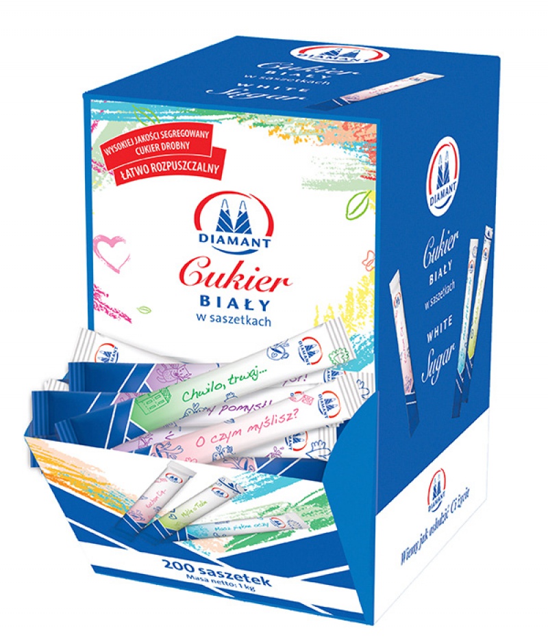 Cukier biały DIAMANT, w saszetkach, 200 x 5 g