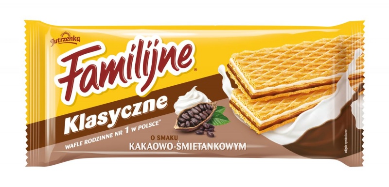 Wafle Familijne JUTRZENKA, 180 g, śmietankowo-kakaowe