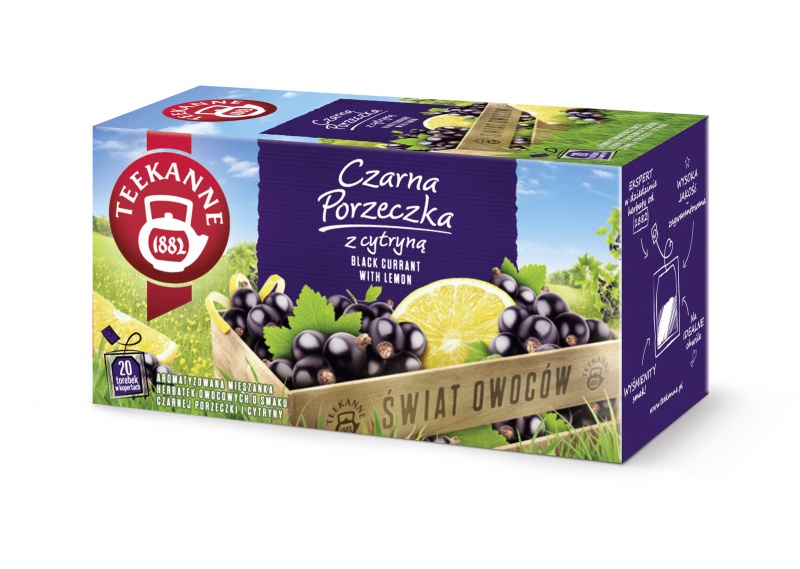 Herbata TEEKANNE World of Fruits, Czarna Porzeczka, 20 kopert
