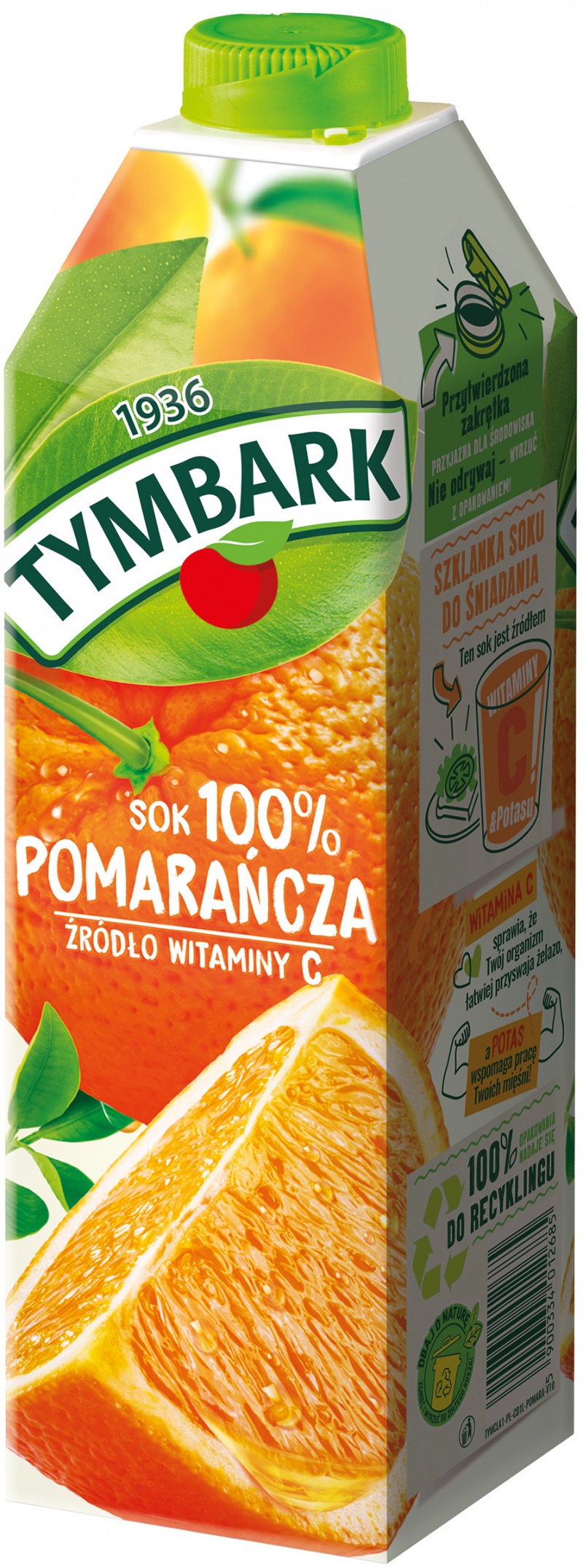 Sok TYMBARK, 1 l, pomarańczowy (12)