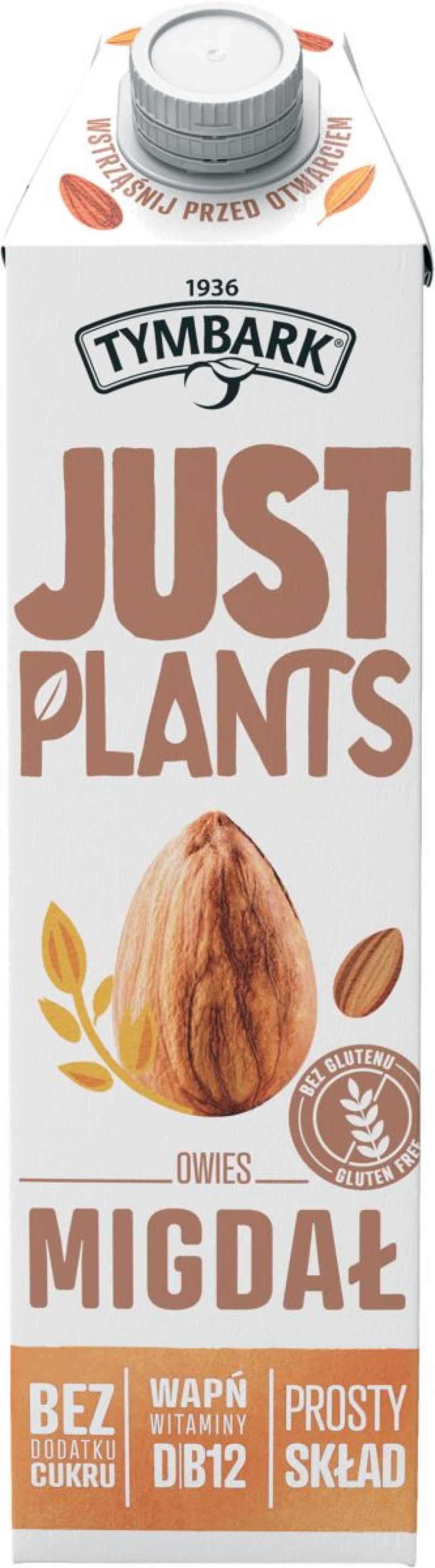 Napój roślinny TYMBARK Just Plants, owies-migdał, 1l