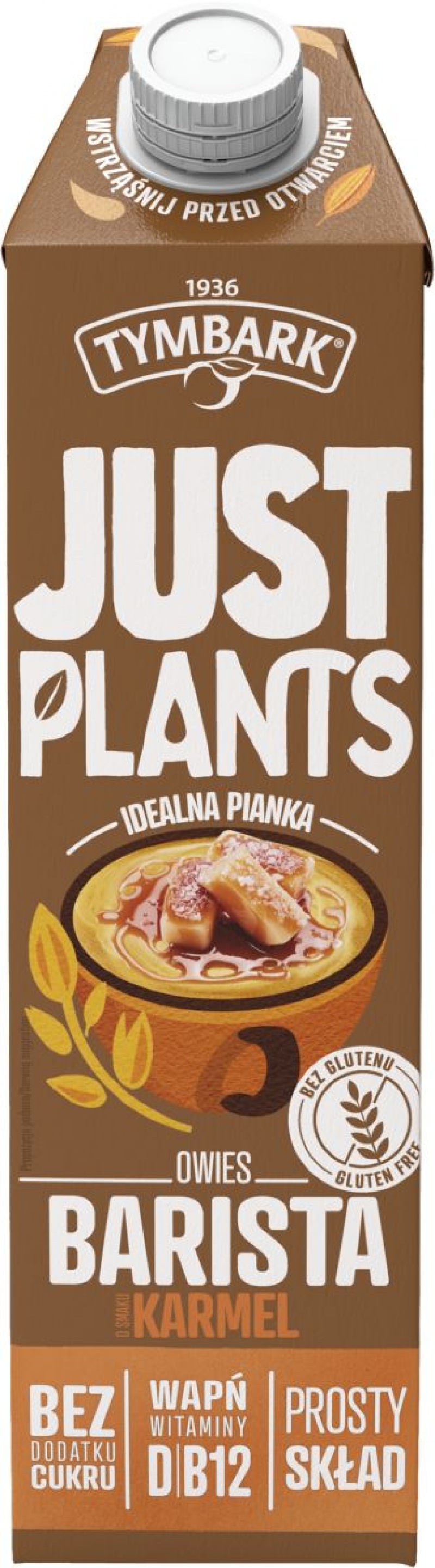 Napój roślinny TYMBARK Just Plants, owies-karmel, barista, 1l