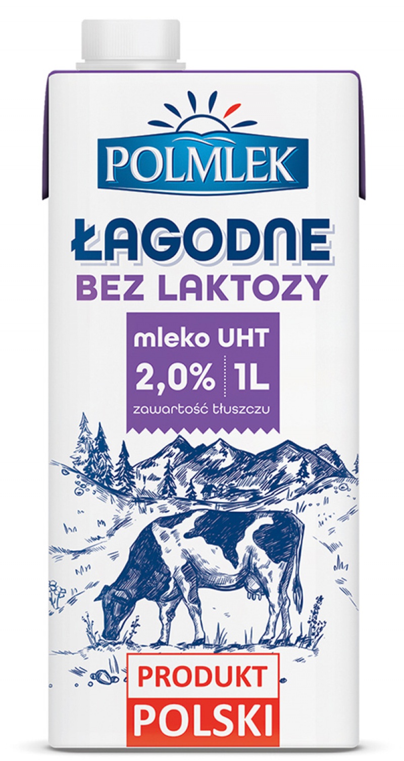 Mleko UHT POLMLEK 2%, bez laktozy, 1l