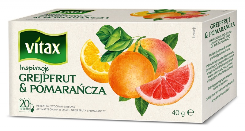 Herbata VITAX INSPIRATIONS, grejpfrut i pomarańcza, 20 torebek