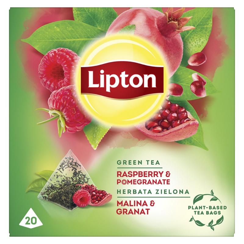 HERBATA LIPTON, PIRAMIDKI, 20 TOREBEK, ZIELONA, MALINA I GRANAT