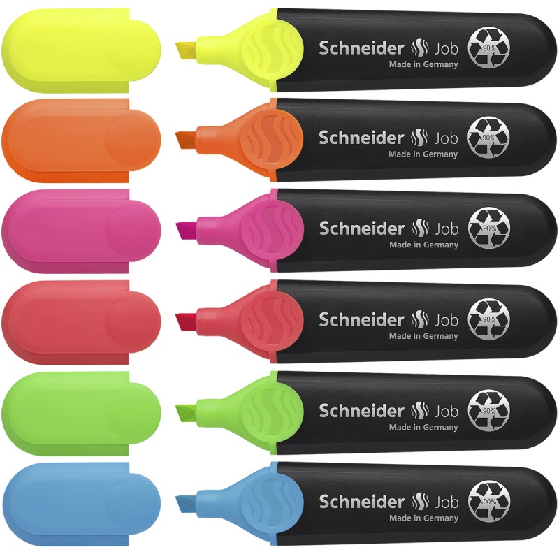 Zestaw zakreślaczy SCHNEIDER Job, 1-5 mm, 6 szt., miks kolorów