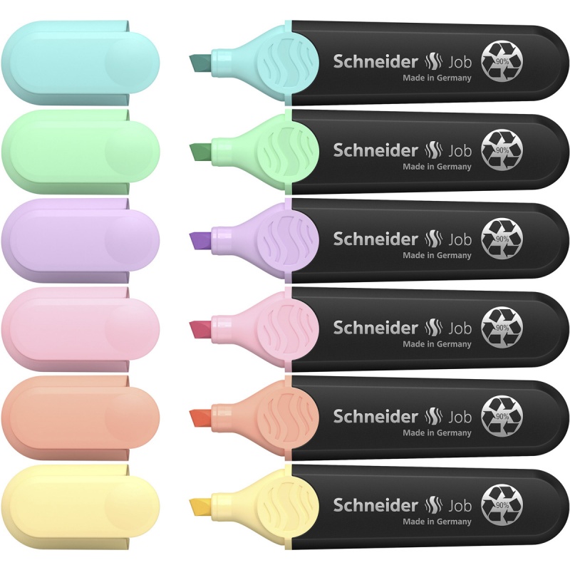 Zestaw zakreślaczy SCHNEIDER Job Pastel, 1-5 mm, 6 szt., mix kolorów