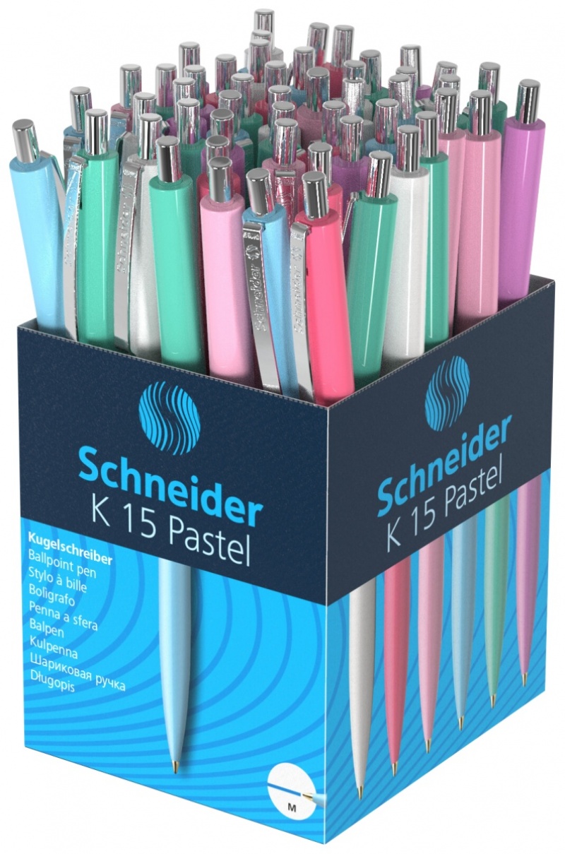 Długopis automatyczny SCHNEIDER K15, M, 1 szt., mix kolorów pastelowych