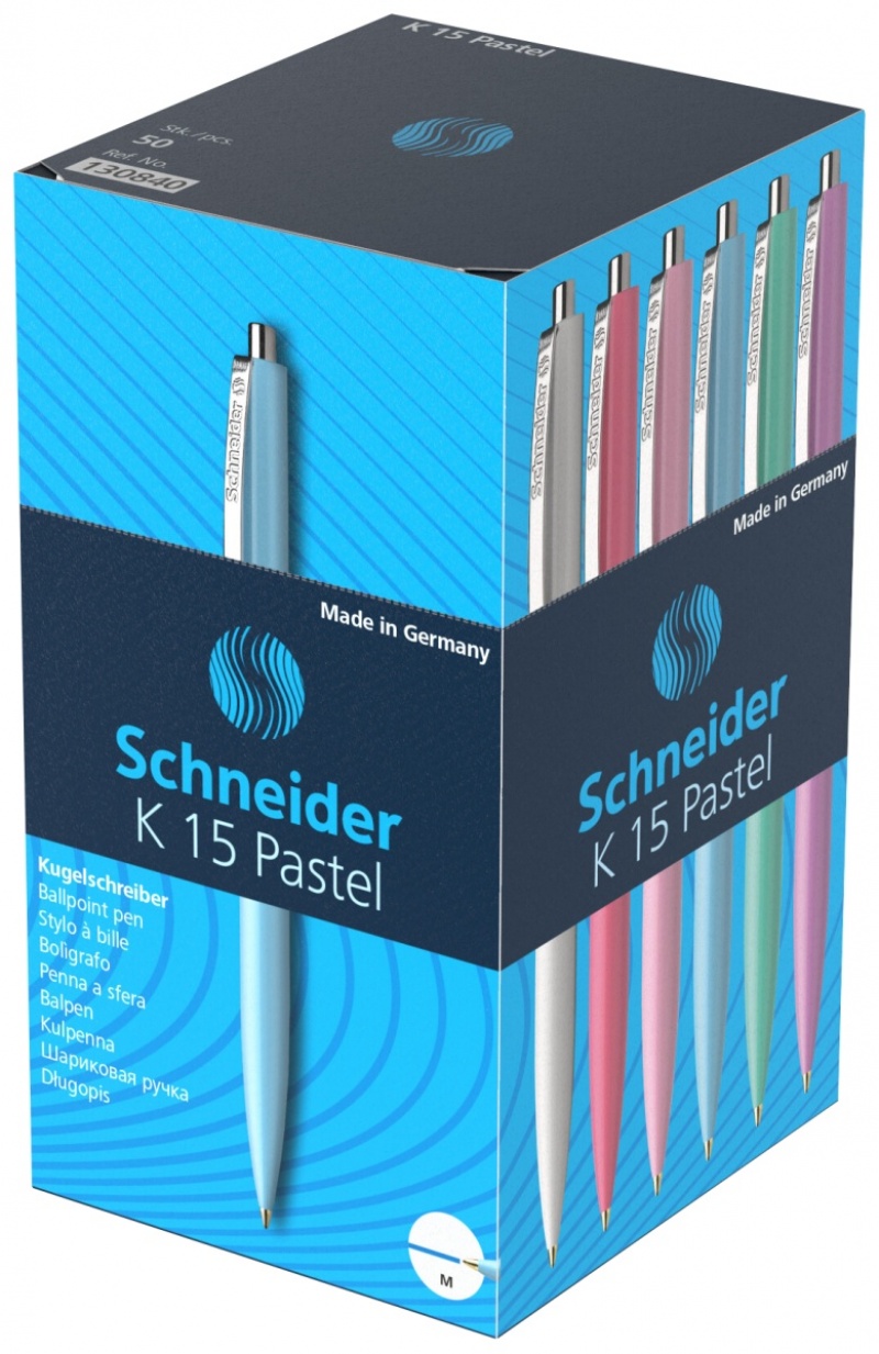Długopis automatyczny SCHNEIDER K15, M, 1 szt., mix kolorów pastelowych