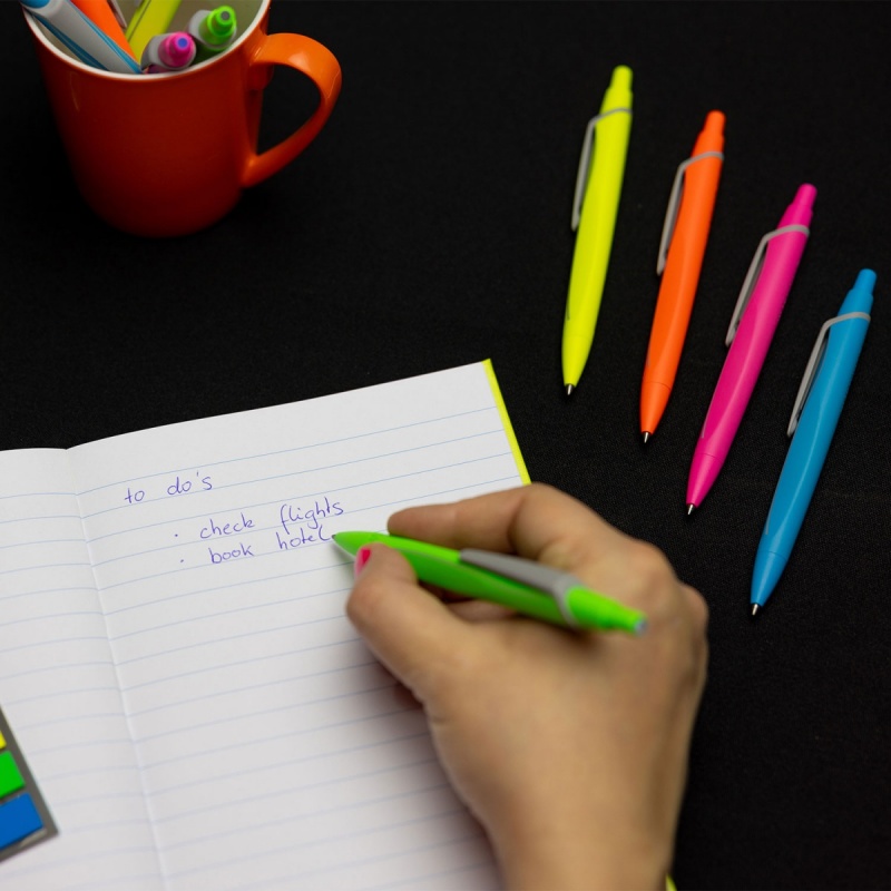 Długopis automatyczny SCHNEIDER Reco, M, blister, mix kolorów neonowych