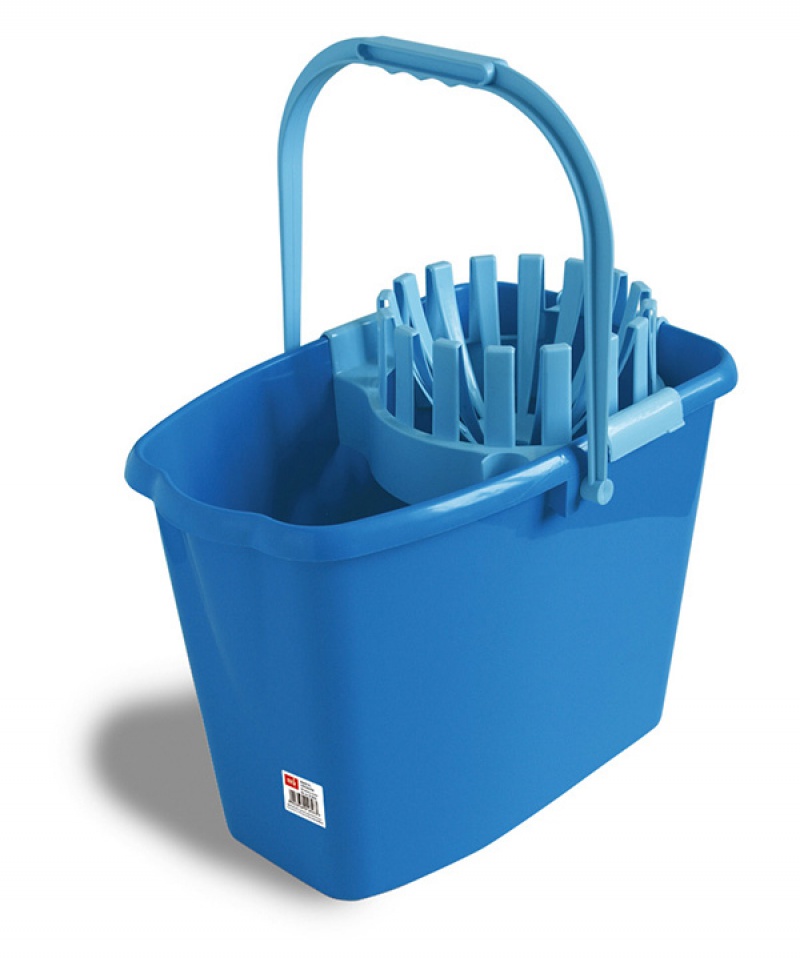 Wiadro ANNA ZARADNA, z wyciskaczem, 10 l, niebieskie