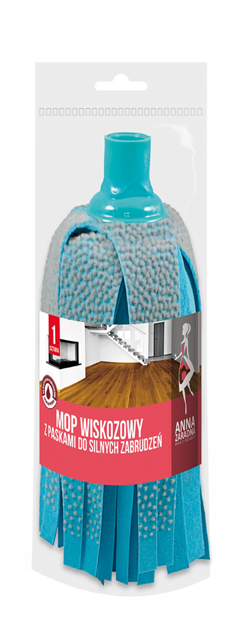 Mop ANNA ZARADNA, wiskozowy, z paskami do silnych zabrudzeń, 1 szt.
