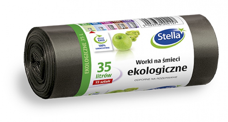 Worki na śmieci STELLA, ekologiczne, 35 l, 15 szt.