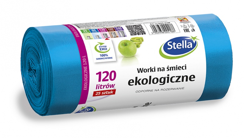 Worki na śmieci STELLA, ekologiczne, 120 l, 25 szt.