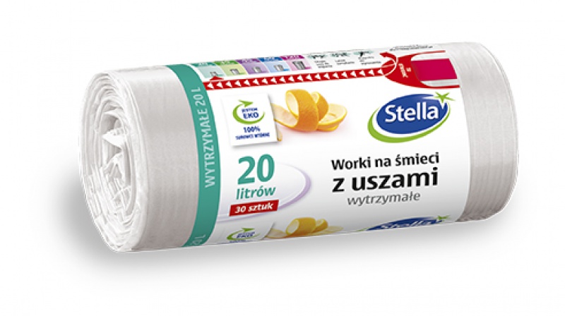 ST WORKI NA SMIECI Z USZAMI WYTRZYMAŁE 20L/30 SZT. BIAŁE