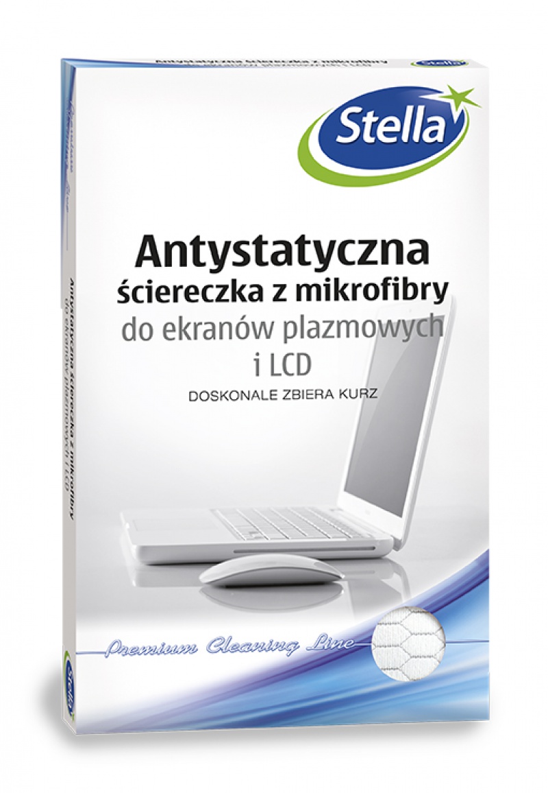 Antystatyczna ściereczka z mikrofibry STELLA, do ekranów plazmowych i LCD, 1 szt.
