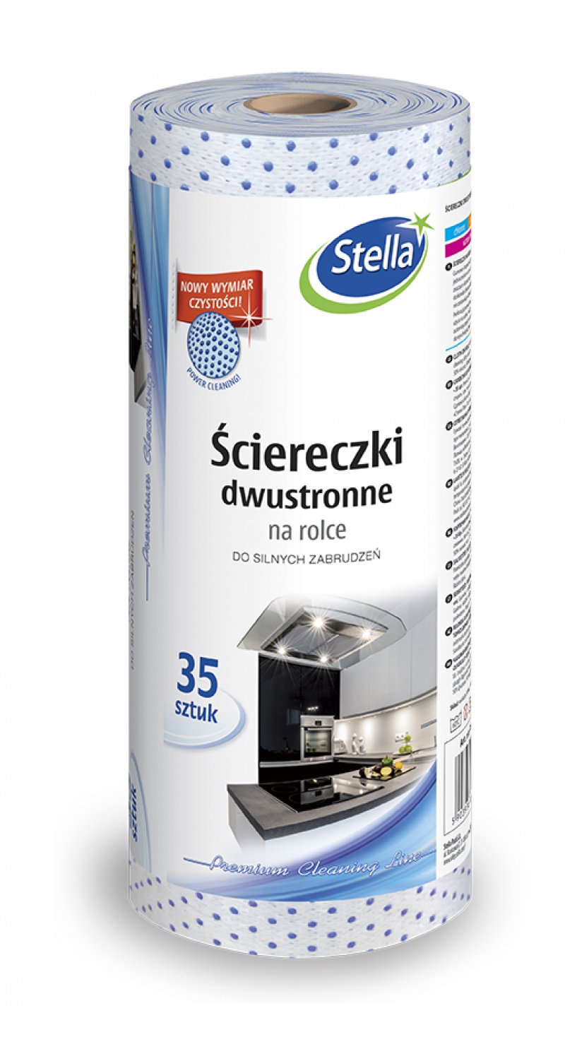 Ściereczki dwustronne STELLA, na rolce do silnych zabrudzeń, 35 szt.