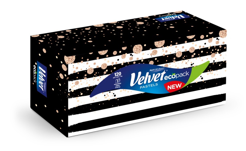 Chusteczki kosmetyczne celulozowe VELVET Trendy, 3-warstwowe, 120 listków, biały CHK006