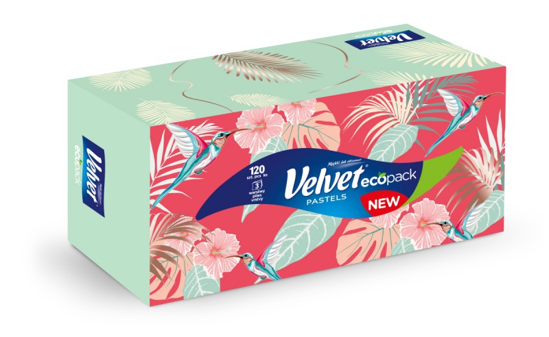 Chusteczki kosmetyczne celulozowe VELVET Trendy, 3-warstwowe, 120 listków, biały CHK006