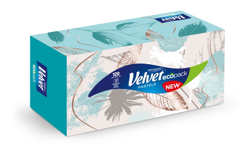 Chusteczki kosmetyczne celulozowe VELVET Trendy, 3-warstwowe, 120 listków, biały CHK006