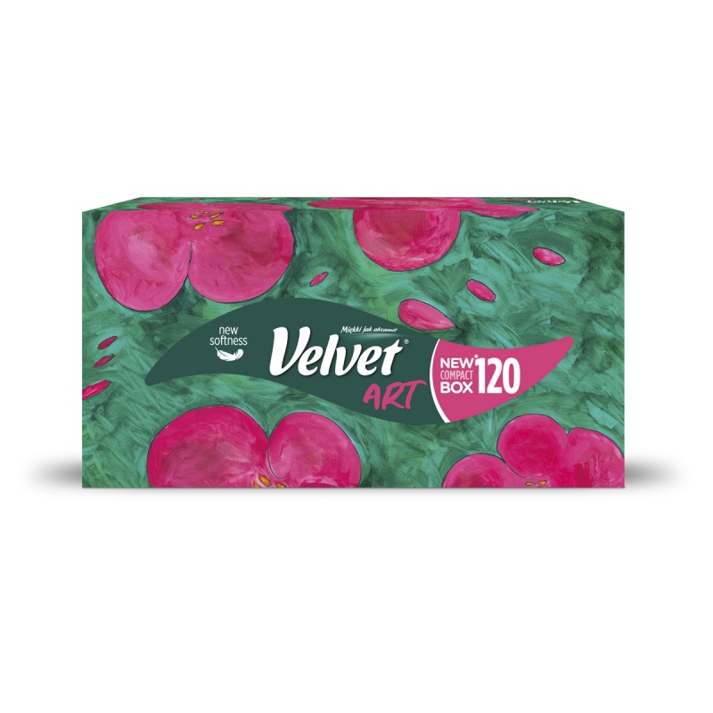 Chusteczki kosmetyczne celulozowe VELVET Trendy, 3-warstwowe, 120 listków, biały CHK006