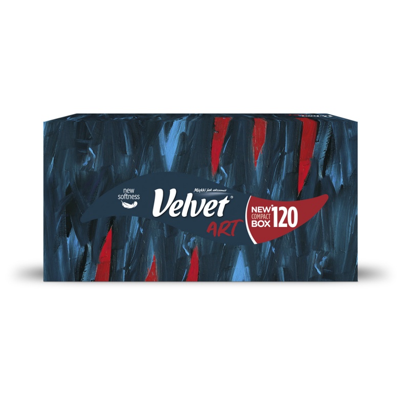 Chusteczki kosmetyczne celulozowe VELVET Trendy, 3-warstwowe, 120 listków, biały CHK006