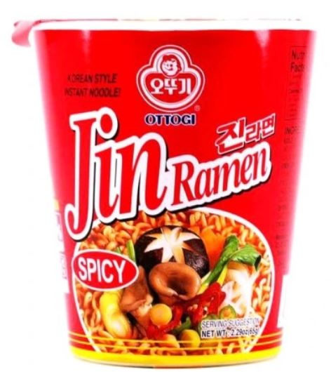 Zupa makaronowa Jin Ramen Spicy w kubku, bardzo ostra 65g - Ottogi