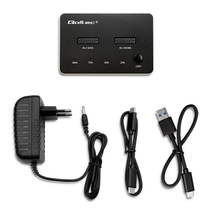 Stacja dokująca dysków SSD M.2 | NVMe | SATA | USB-C | DUAL 2 x  2TB