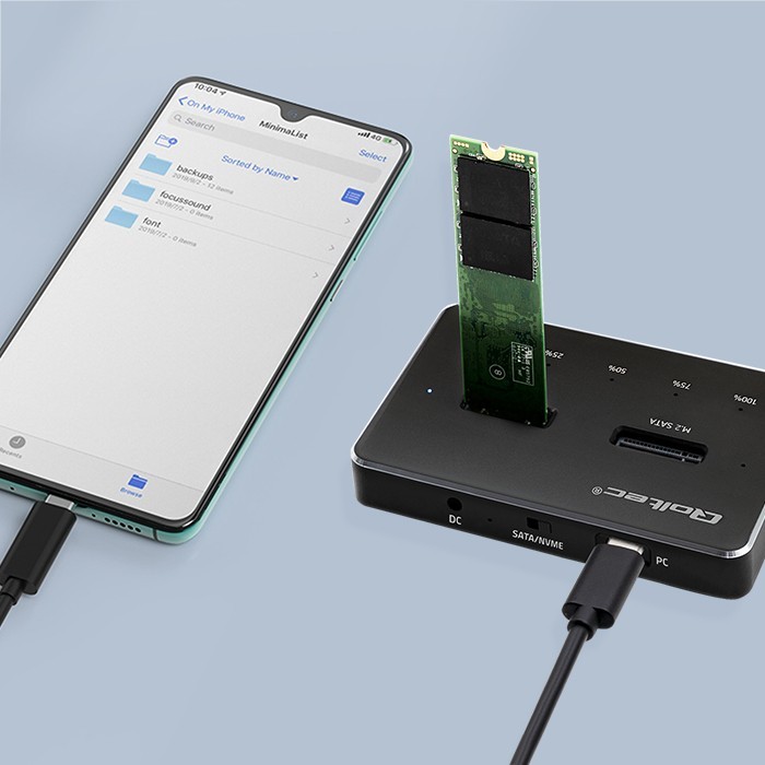 Stacja dokująca dysków SSD M.2 | NVMe | SATA | USB-C | DUAL 2 x  2TB