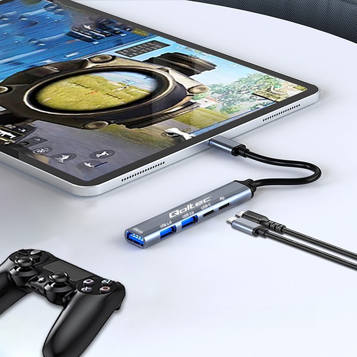 HUB adapter USB-C 3.1 5w1 | USB-C PD | USB-C | 2x USB 2.0 | USB  3.0