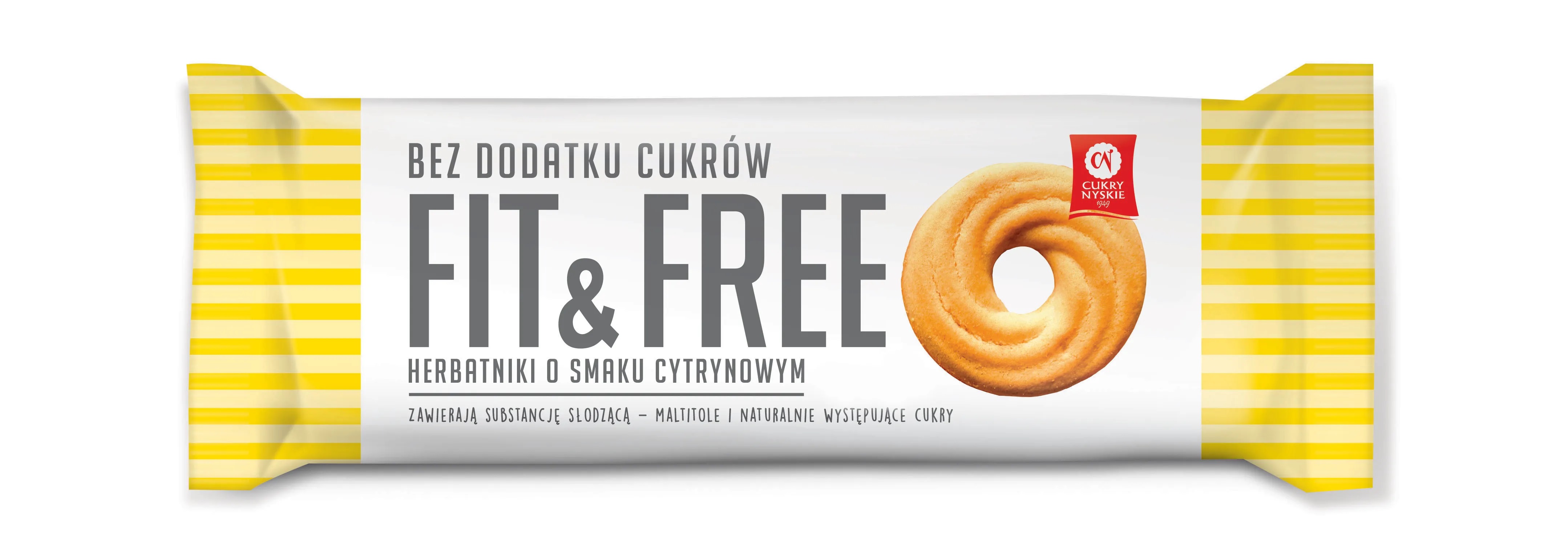 Herbatniki Fit&Free o smaku cytrynowym 120 g Cukry Nyskie