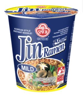 Zupa makaronowa Jin Ramen Mild w kubku, lekko pikantna 65g - Ottogi