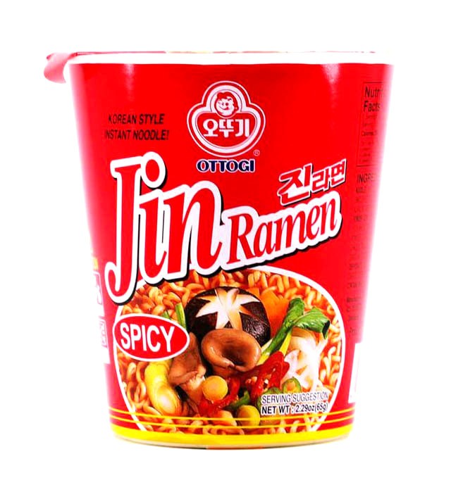 Zupa makaronowa Jin Ramen Spicy w kubku, bardzo ostra 65g - Ottogi