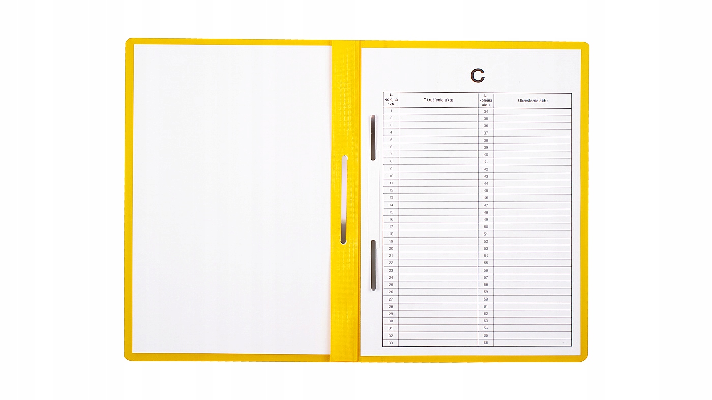 Skoroszyt akt osobowych zawieszany żółty ST-23 BIURFOL (10szt)