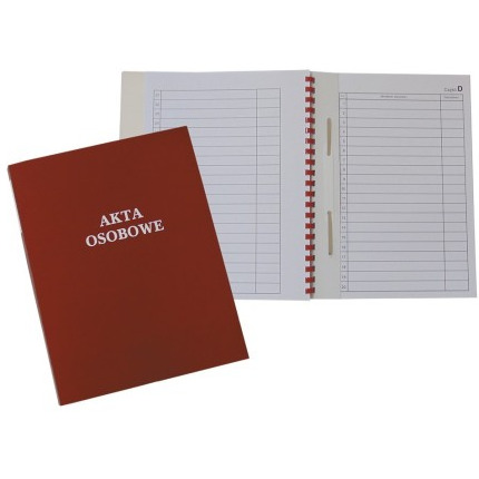 Teczka akt osobowych WARTA binda wew. czerwona niezadruk. 1824-339- 093